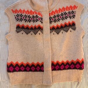 Free people Patterned Beige Sweater Vest